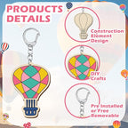 RattanView 24 Pcs Hot Air Balloon Craft Color Your Own Keychains DIY Craft - Image 3