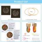 ERKOON Embroidery Kit for Beginners, 2 Set Flower Cross Stitch Set Include - Image 3