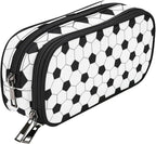 Soccer Skin Pencil Pouch Case for Boys Teen Girls Women Black and White | Large by ANANGTEE