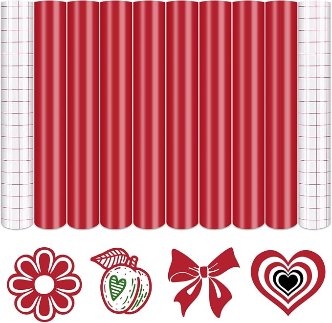 Tintnut Cherry Red Permanent Vinyl 8 Sheets 12''x10'' Adhesive Vinyl | Solid by Tintnut