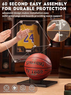 JupDec Basketball Display Case Acrylic Clear 10" Full Size - Image 2