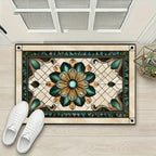 Stained Glass Floral Faux Cashmere Non-Slip Rug 15.7x23.6 Inches, Washable Low - Image 9