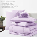 CozyLux Queen Comforter Set Lavender, 7 Pieces Bed in a Bag, Light Purple - Image 6