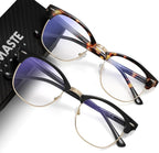 Blue Light Blocking Glasses Vintage Half Frame UV Clear Lens Anti Eyestrain by AOMASTE