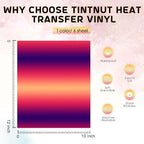 Tintnut Orange Purple Gradient Heat Transfer Vinyl, Ombre pattern PU HTV Sheets - Image 2