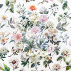 50pcs White Flower Scrapbook Stickers – Vintage Botanical Clear Floral by YOKSAS