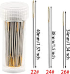 90pcs Cross Stitch Needles +2 Needle Threader Golden Color Large Eyes Cross - Image 2