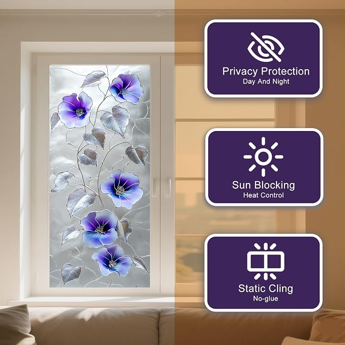 IVN Stained Glass Window Film Privacy Window Film Static Cling Window Film - Image 9