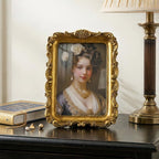 Cuspin Vintage Picture Frame 6x8 Gold Frames, Ornate Floral Resin Photo Frame - Image 3