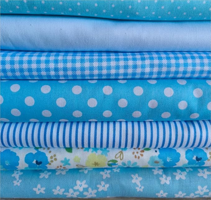 7PCS 9.8" x 9.8" Quilting Fat Quarters Fabric Bundles, by Unknown