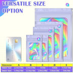 JETMORE 300 Pcs Mylar Bags, Smell Proof Bags Foil Pouch, Holographic Resealable - Image 6
