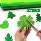24 Pcs Green Felt Fabric Sheets, 8 Inch X 12 Inch 1mm Craft Felt, Felt Sheets - Image 3