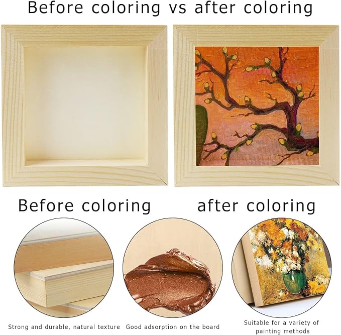 FSWCCK 10 Pack 5 x 5 inch Wood Panel Boards, Unfinished Wood Canvas Panels - Image 5