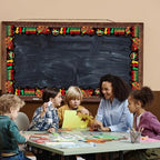 69 Feet Black History Month Bulletin Board Scalloped Kente Borders Classroom - Image 8