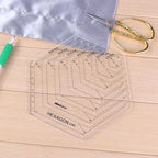 1 Pcs Transparent Quilting Templates Ruler Hexagon Shape Templates Craft Ruler - Image 3