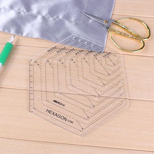 1 Pcs Transparent Quilting Templates Ruler Hexagon Shape Templates Craft Ruler - Image 3