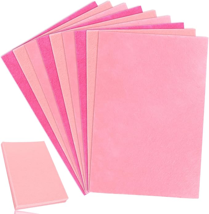 Whaline 18Pcs Pink Felt Fabric Sheets Soft Thick Assorted Pink Craft Felt Pack by Whaline