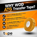 WOD General Purpose ATG Tape, 1/2 inch x 36 yds. Adhesive Transfer Tape Glider - Image 2