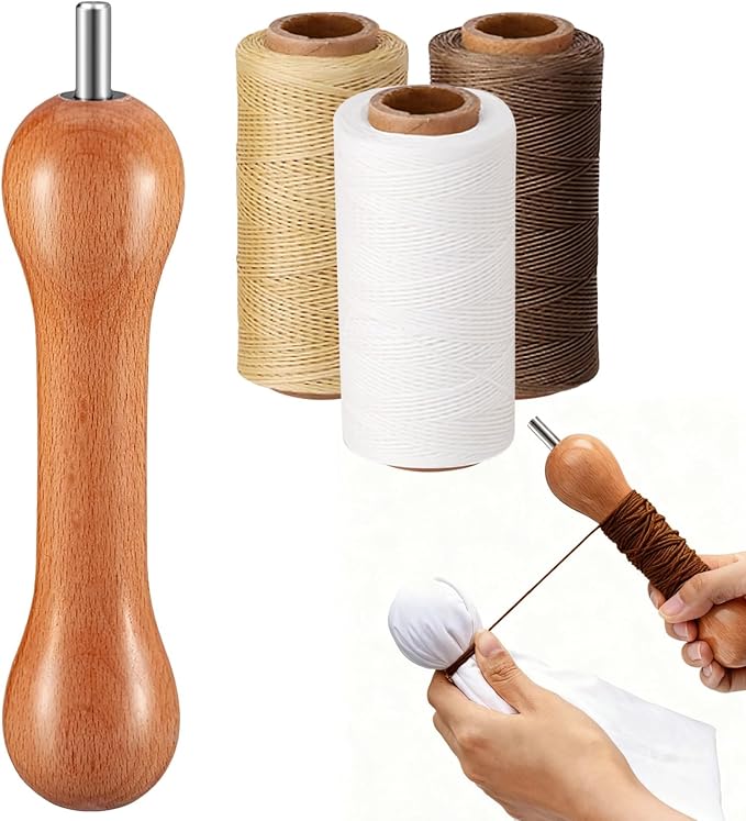 3 Pcs Wooden Thread Spool Set by OMISTAR