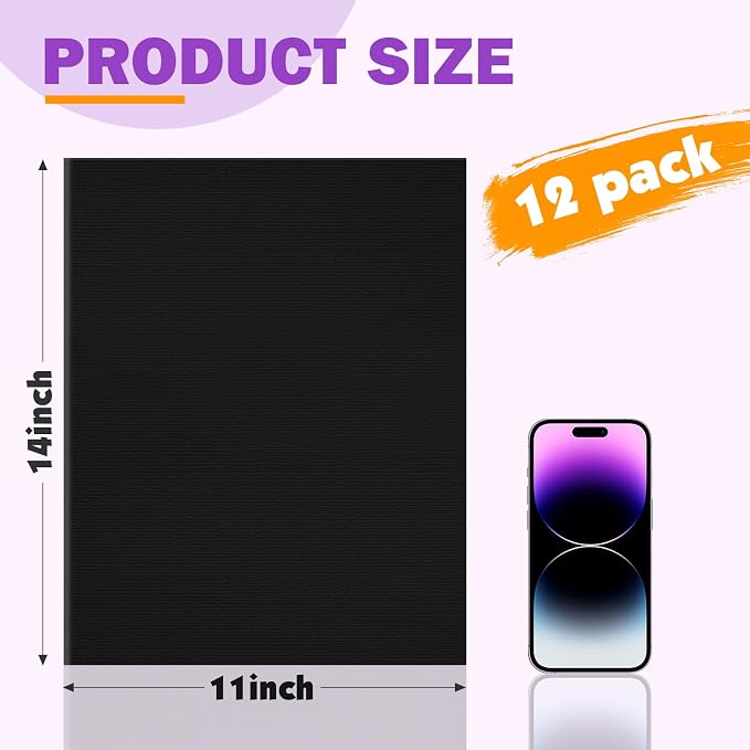 12 Pack Black Canvas for Painting 11x14 Inch, Canvas Boards for Painting - Image 2