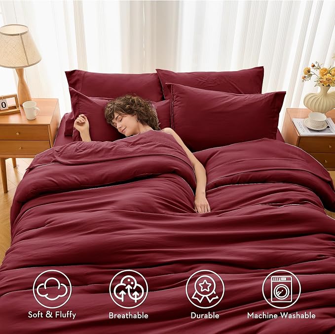 MUXHOMO 5 Pieces Twin Comforter Set, Soft Bed in a Bag Twin Size, All Season - Image 3