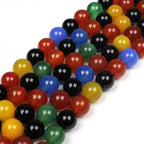 MJDCB AAA Natural Multicolor Agate Beads Round Colorful Stone Energy Healing - Image 5