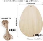 10 PCS Basswood Easter Egg Decoration Set - Image 2