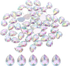 MECCANIXITY 50PCS Flat Back Acrylic Teardrop Gems 10x14mm Artificial Rhinestones by MECCANIXITY