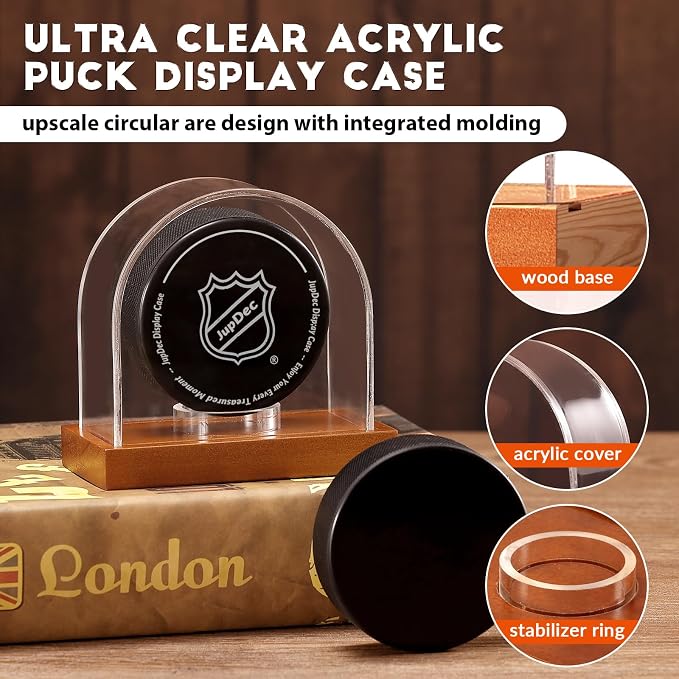 JupDec Hockey Puck and Collectibles Display Case, Premium Acrylic Clear Box - Image 3