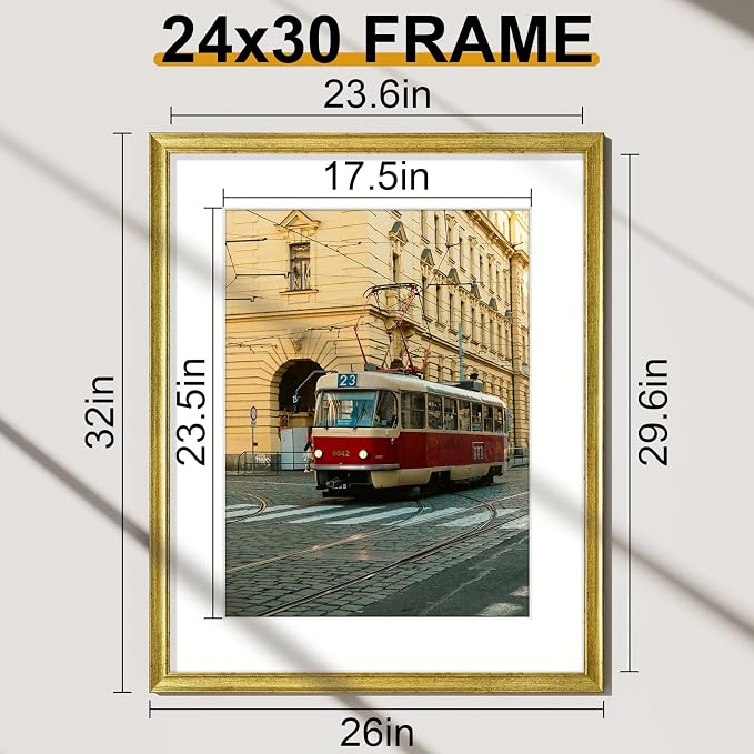 Vittanly 24x30 Picture Frames Set of 2, Ornate Vintage Photo Frame - Image 2
