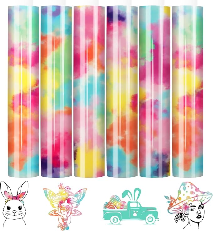 Tintnut Dreamy Tie Dye Heat Transfer Vinyl, PU HTV Sheets, easy cut & weed by Tintnut