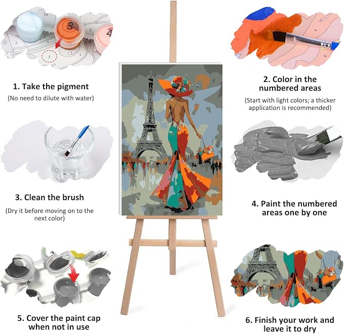 Lxmsja Elegant Woman Paint by Numbers Kit - Image 7