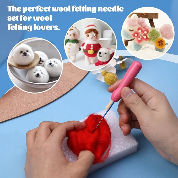 Mayboos 30 Pcs Wool Felting Needles, 3 Colors, 36-40 Gauge, Color Coded Tool Kit - Image 7