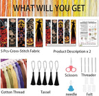 VIGEGU 5 Pcs Cross Stitch Kits for Beginners, Halloween Stamped Cross Stitch - Image 2