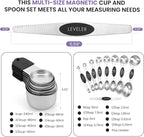 Magnetic Measuring Cups and Spoons Set-Heavy Duty 304 Stainless Steel，Double - Image 6