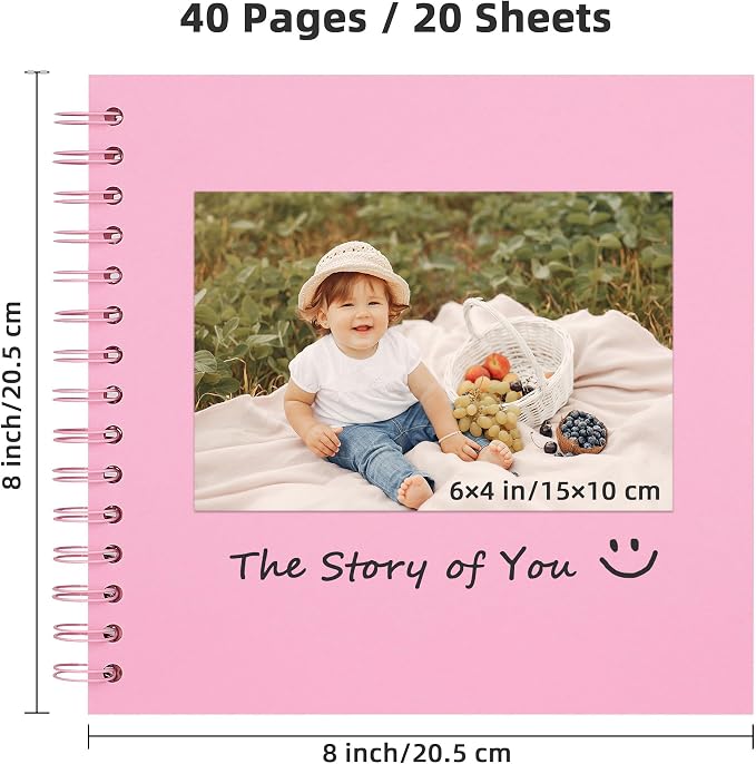 Yopih 8x8 Inch DIY Scrapbook Photo Album, Hardcover Kraft Paper Acid-Free - Image 2