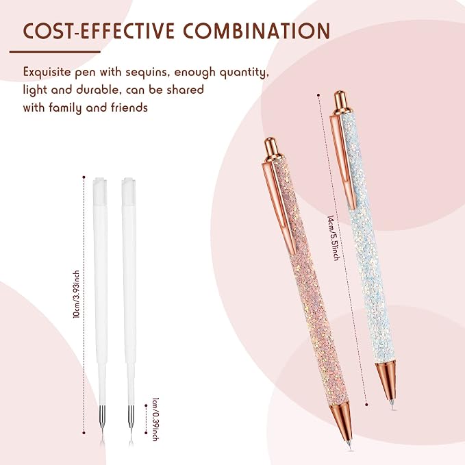 Epakh 2 Pieces Weeding Pen Vinyl Pen Pin Weeding Tool Fine Point Glitter Metal - Image 2