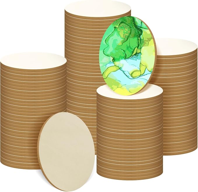 200 Pieces Round Wood Circles for Crafts by Jyongmer