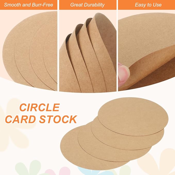 MECCANIXITY 24 Pcs Circle Card Stock, 7.5 Inch Round Cutouts Paper Thick - Image 3
