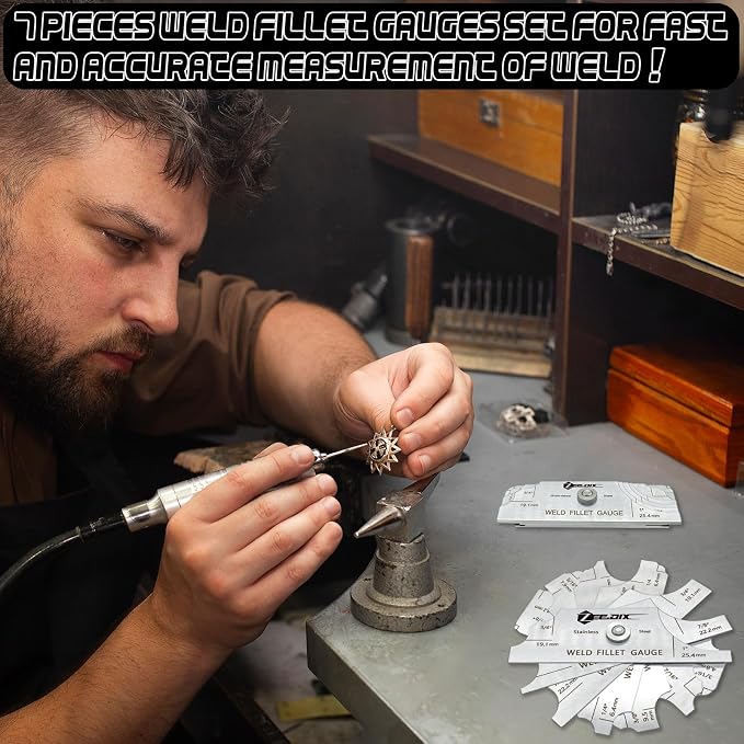 ZeeDix Metal Fillet Weld Gauge Set | Stainless Steel Welding Inspection Gauge - Image 7