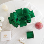 HUIHUANG Forest Green Wired Ribbon 2.5 inch Green Satin Wire Ribbon - Image 3