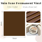 Tintnut Skin Tone Permanent Vinyl 8 Pcs 12x10in Dark Brown Adhesive Vinyl | - Image 2