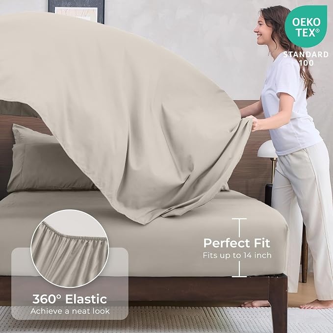HEVUMYI Oatmeal King Comforter Set - Image 5