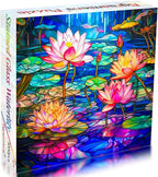 Bgraamiens Stained Glass Waterlily Jigsaw Puzzle - Image 2
