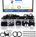 Glarks 125pcs Black Keychain Making Kit, Keychain Craft Supplies Including Key by Glarks
