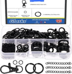 Glarks 125pcs Black Keychain Making Kit, Keychain Craft Supplies Including Key by Glarks