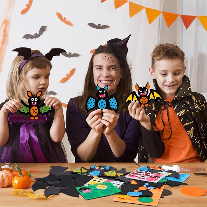 Fennoral 12 Pack Bat Crafts for Kids Bat Crafts Kits Make You Own Bat Foam - Image 5
