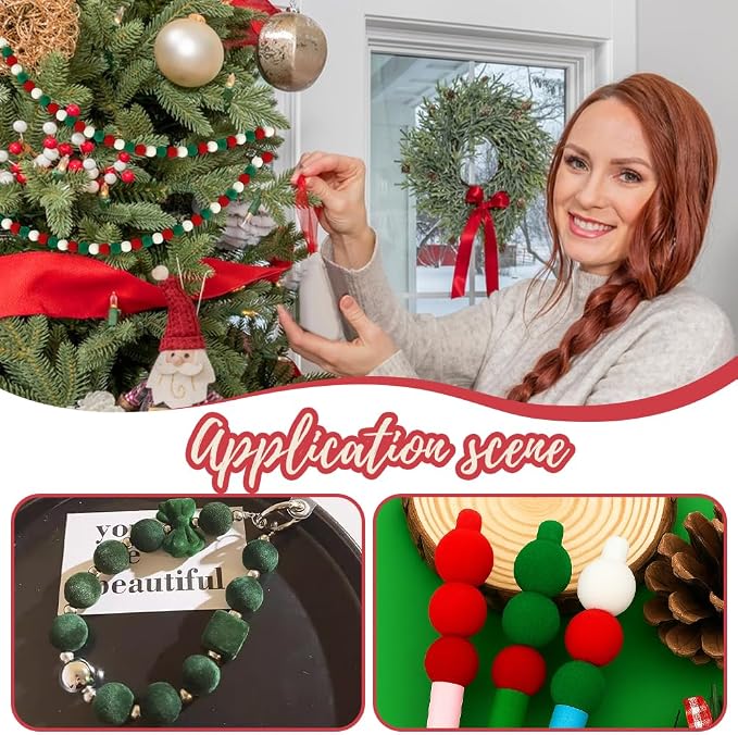 PH Pandahall 60pcs 16mm Velvet Beads Christmas Beads - Image 3