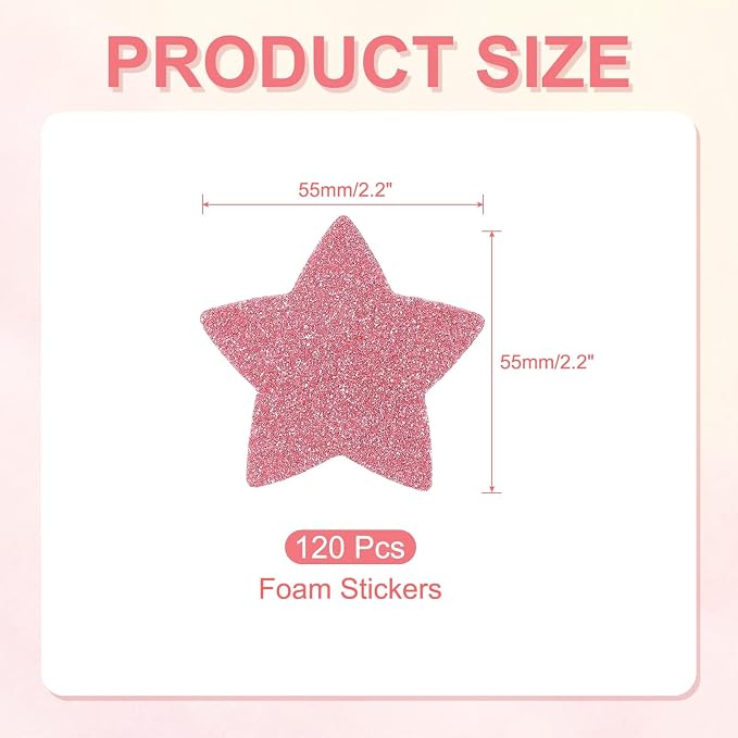 PATIKIL 2.2"x2.2" Star Foam Stickers - Image 2