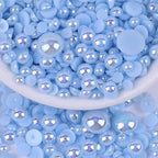 2000PCS AB Color Imitation Half Round Pearls Bead Loose Beads Gems, Mixed Sizes by UYTRDVG